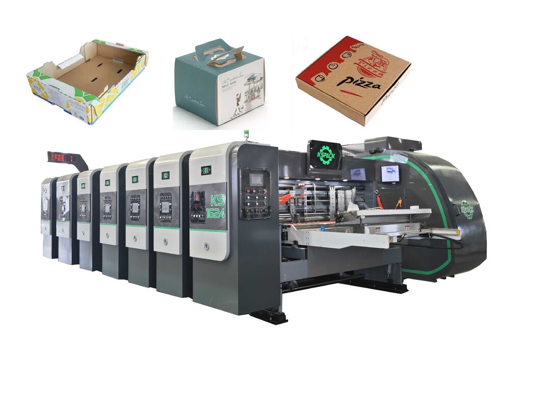 Flexo printing and slotter machine automatic Corrugated Fruit Pizza Box printing die cutting Making machine