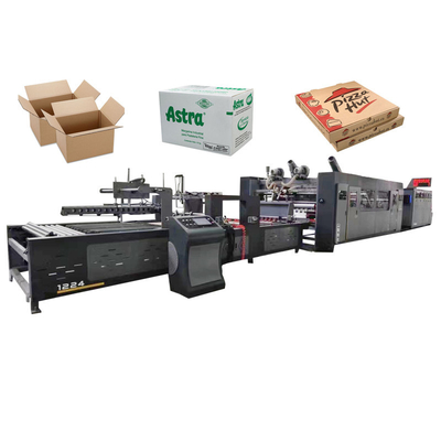 5 màu Flexo Printing Slotting Die Cutting Machine với Folder Gluer Strapping Inline