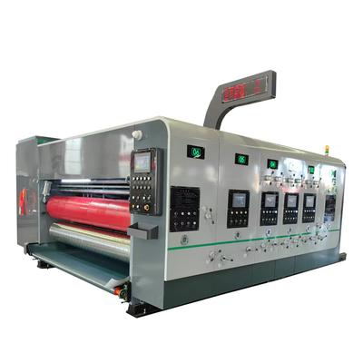 Máy in tự động flexo 4 màu slotter die cutter máy cắt ván sóng